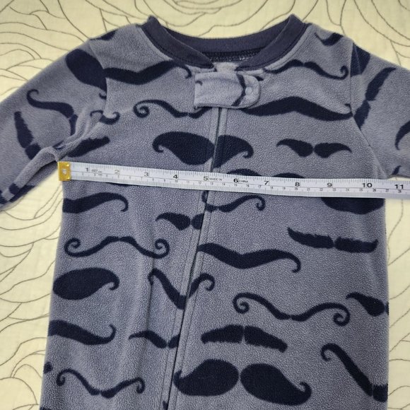 FREE W/ BUNDLE [12M] "Moustache" Patterned Carter's Footie PJs - Picture 7 of 7